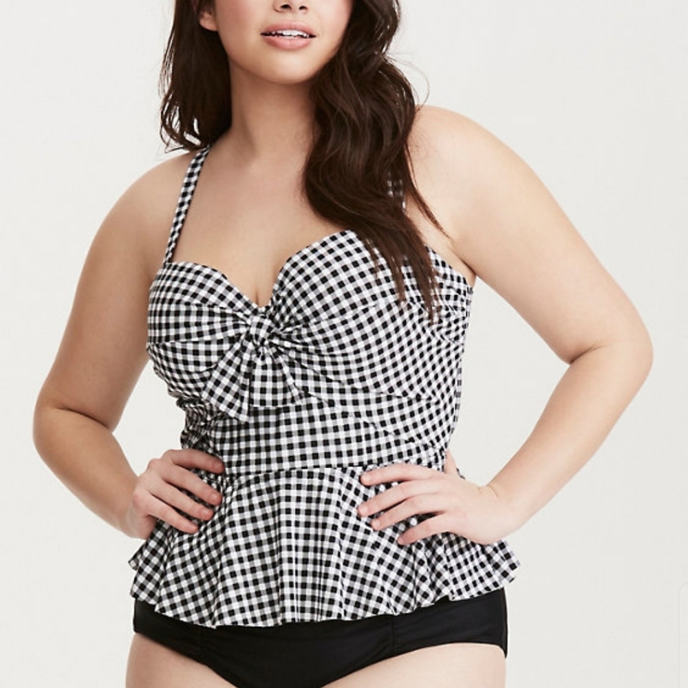 Gingham Plaid Tankini Set